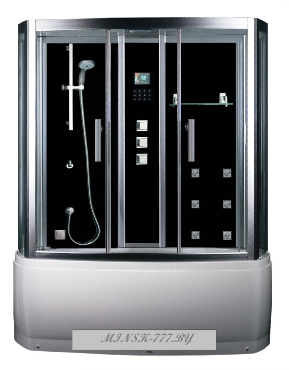 Гидромассажная кабина Eago DA327F3 1700x1000x2220мм   ЧЕРНОЕ СТЕКЛО+АЭРОМАССАЖ