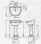Раковина Sanitan Elizabethan 635x485 мм с пьедесталом- фото3