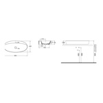 AZZURRA ELEGANCE раковина накладная 90х42см с 1 отв. под смеситель , цвет белый- фото2