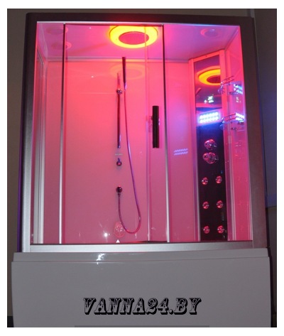 Гидромассажная кабина Eago DA328F3 1F3 L 150х82х220 см  СТЕНКА БЕЛОЕ СТЕКЛО правая+аэромассаж- фото3