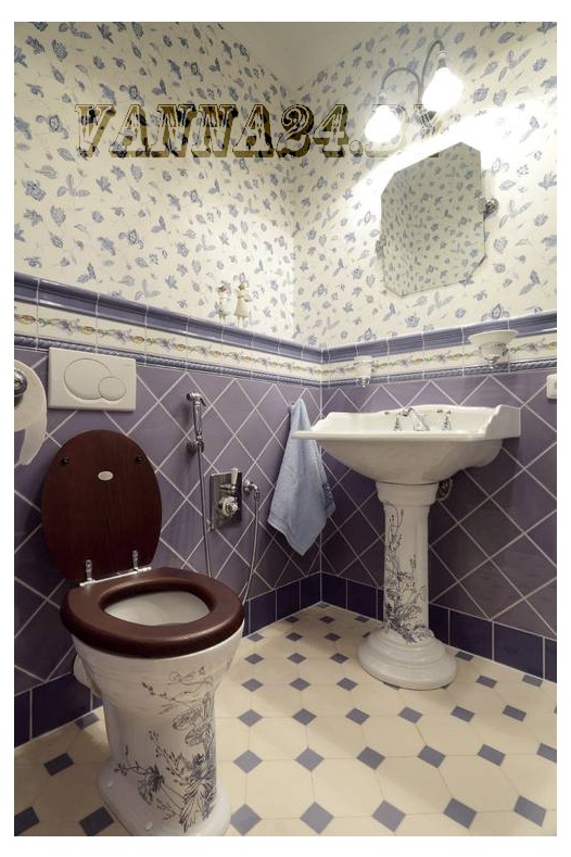 Унитаз-моноблок VICTORIAN 430x740 мм с крышкой. Синий 