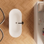 Ванна Frank F6103 White/Black отдельностоящая.- фото2