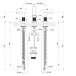 Gessi Inciso- Смеситель для раковины на 3 отверстия с донным клапаном, цвет: black XL- фото2