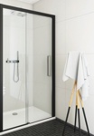 Душевое ограждение в проем Vegas ZP 100 черный мат/глянец профиль- фото
