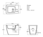 Биде Althea Ceramica Design Oceano 30332- фото2