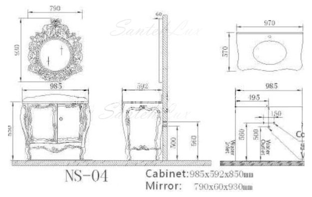 Комплект мебели для ванных комнат GODI серии NS-04