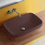 Kerasan Tribeca Раковина встраиваемая/накладная 60х38см, без отверстия под смеситель, цвет: Borgogna matt- фото