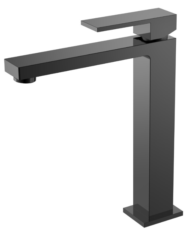 Смеситель для умывальника высокий Boheme Qubic Matt Shinny Gun Metal 472-SGM- фото