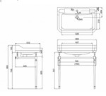 Раковина 80см Burlington Edwardian на 1 или 3 отверcтия с хромированным подстольем- фото2