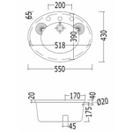 Раковина Devon&Devon Windsor (Виндсор) IBLI(1-3)FWIND встраиваемая для консоли- фото2