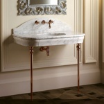 Декоративная структура с раковиной Devon&Devon Palace, цвет: золото/белый мрамор- фото