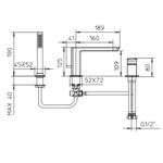 Palazzani Mis смеситель для ванны с душевым гарнитуром, золото- фото2