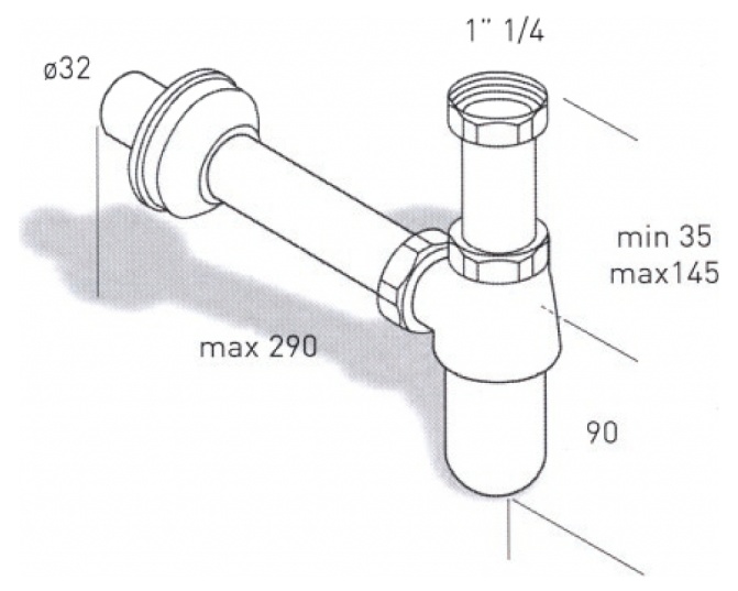 СИФОН PRINCETON PLUS ML.RIC-10.102 хром- фото2