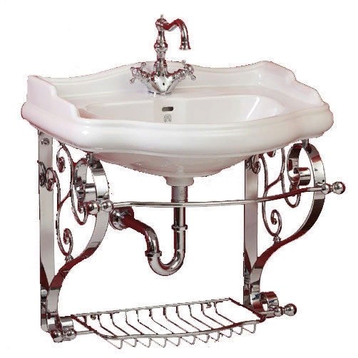 BELLA Раковина Консоль подвесная 73 см с решеткой Migliore хром- фото