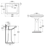 Azzurra Giunone GIU200 68/ALZAT Раковина подвесная- фото2