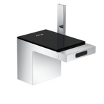 Axor MyEdition Смеситель для биде, на 1 отв., излив 145мм, со сливным гарнитуром, цвет: хром/черное стекло- фото