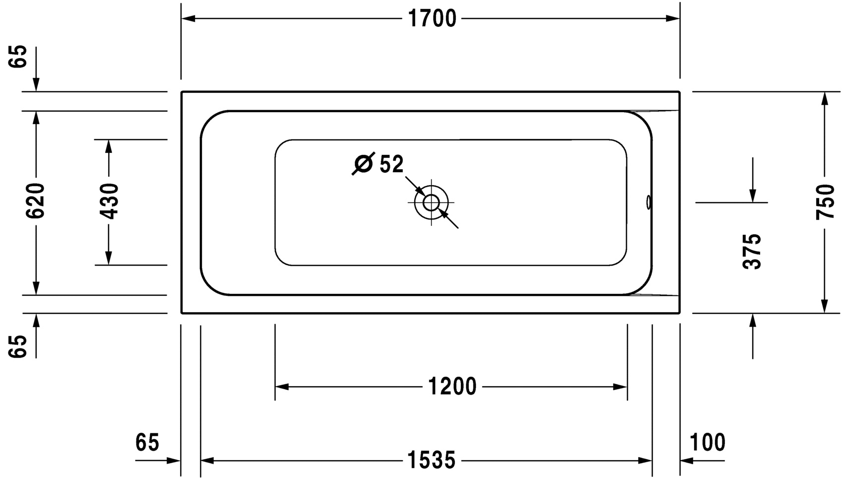   Duravit D-Code 700099 170x75