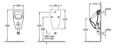 Писсуар настенный Subway 7513- фото2