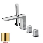 Palazzani Mis смеситель для ванны с душевым гарнитуром, золото- фото