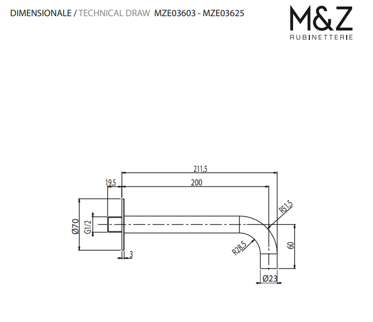Смеситель для раковины M&Z MZ-Expo MZE02705 + MZE03603
