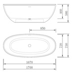 Ванна из искуственного камня Flero Pulsante Mat 1700*750*580mm  - фото5