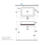 Раковина накладная 60x40 Globo Stone SS060.BI- фото2