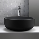 Kerasan Ciotola Раковина 46х17 см, без отв., накладная, без перелива, цвет: черный матовый- фото