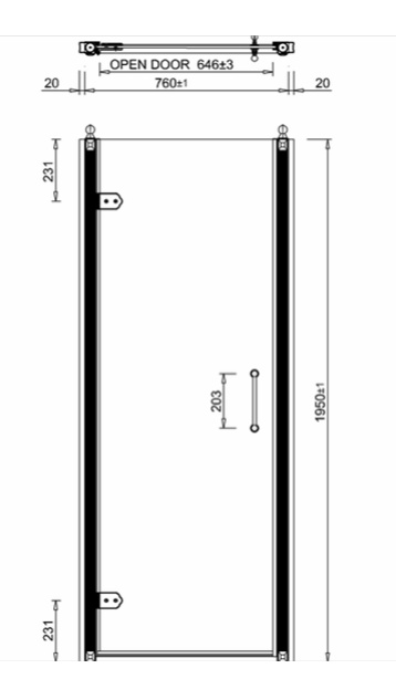 Дверь в нишу Burlington Дверь на петлях 80cм- фото2
