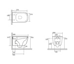 Kerasan Tribeca Унитаз подвесной 55см БЕЗОБОДКОВЫЙ, c креплением WB9N, цвет: Borgogna matt- фото2