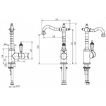Смеситель для умывальника, высокий Boheme Tradizionale Nero 242 - фото2