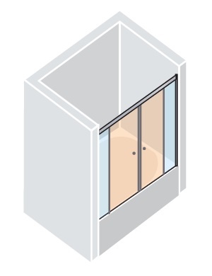 Ограждение на ванну раздвижное Vegas Glass Z2V 150см белый профиль- фото2