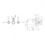 Смеситель настенный Arcade для раковины, 3 отв, ручки - крестики, хром- фото2