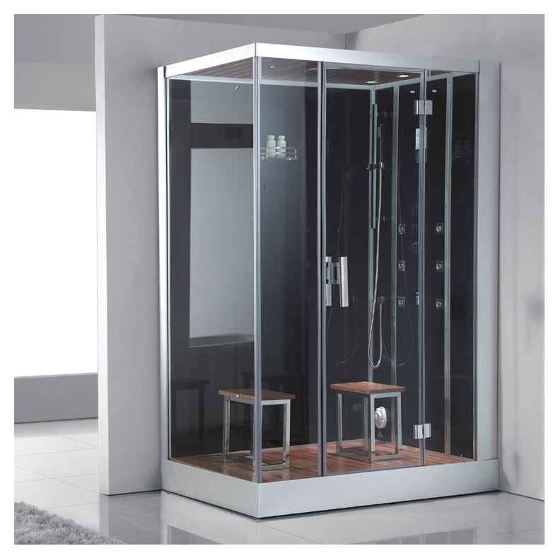 Гидромассажная  кабина EAGO DZ961F8 150х90 правая ЧЕРНОЕ СТЕКЛО- фото