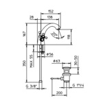Palazzani Retro смеситель для раковины с донным клапаном бронза- фото3