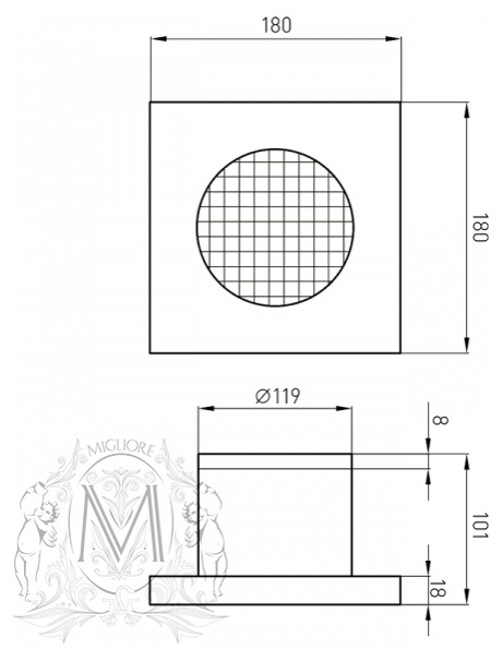Вентилятор для ванной комнаты Migliore D120 хром с декоративной решеткой