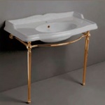 SIMAS Arcade Консоль c белой раковиной 90см, цвет консоли oro- фото