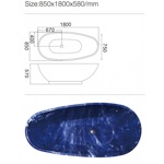 Ванна Frank F180 Морское свечение отдельностоящая.- фото4