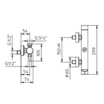 Palazzani Mimo смеситель для душевой системы, хром- фото2