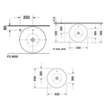 Duravit Раковина накладная круглая 530мм, без отв под смеситель, с переливом, цвет белый- фото2