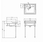 Классическая раковина Burlington Classic на 1 или 2 отверстия с хромированным подстольем- фото3