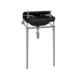 Гардеробная раковина черная Burlington Edwardian B8 на 1 отверстие справа или слева с подстольем- фото