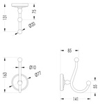 Devon DOROTHY вешалка-крючок настенный, держатель цвет: хром/белый- фото2