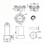 Ручка керамическая белая/золото Burlington - фото2