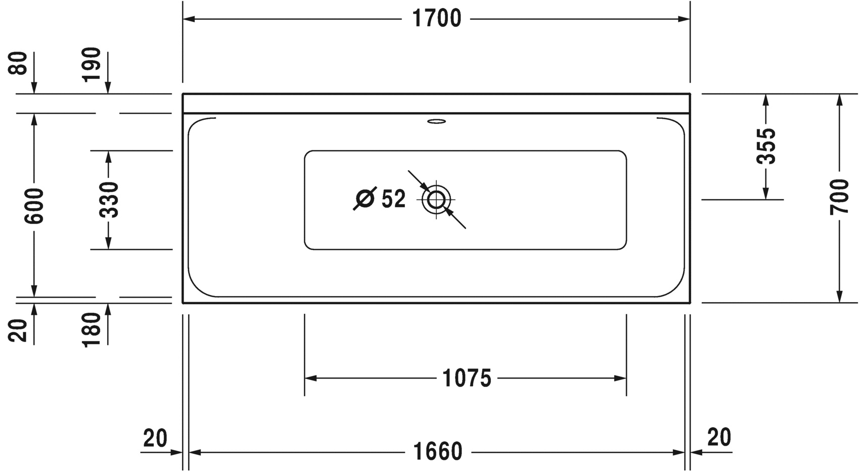   Duravit P3 Comforts 700373 170x70