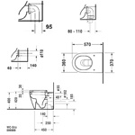 Duravit Унитаз напольный приставной 570х370 мм, слив в стену, с креплением,цвет белый- фото2