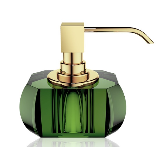 Decor Walther Kristall SSP Дозатор для мыла, настольный, хрустальное стекло, цвет: зеленый / золото