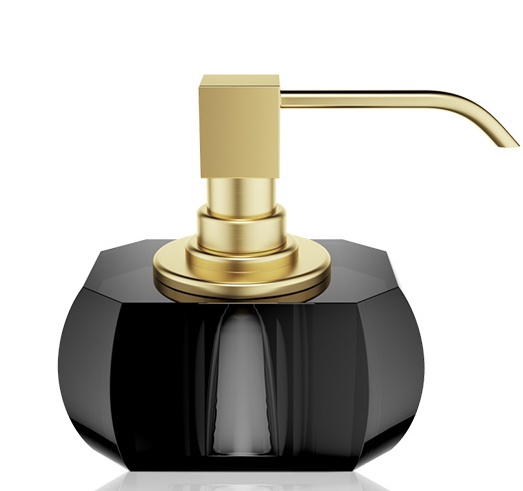 Decor Walther Kristall SSP Дозатор для мыла, настольный, хрустальное стекло, цвет: антрацит / золото матовое