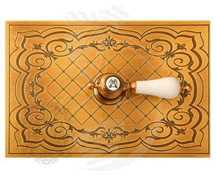 Декоративная панель с ручкой h145x217 mm, (металл) золото