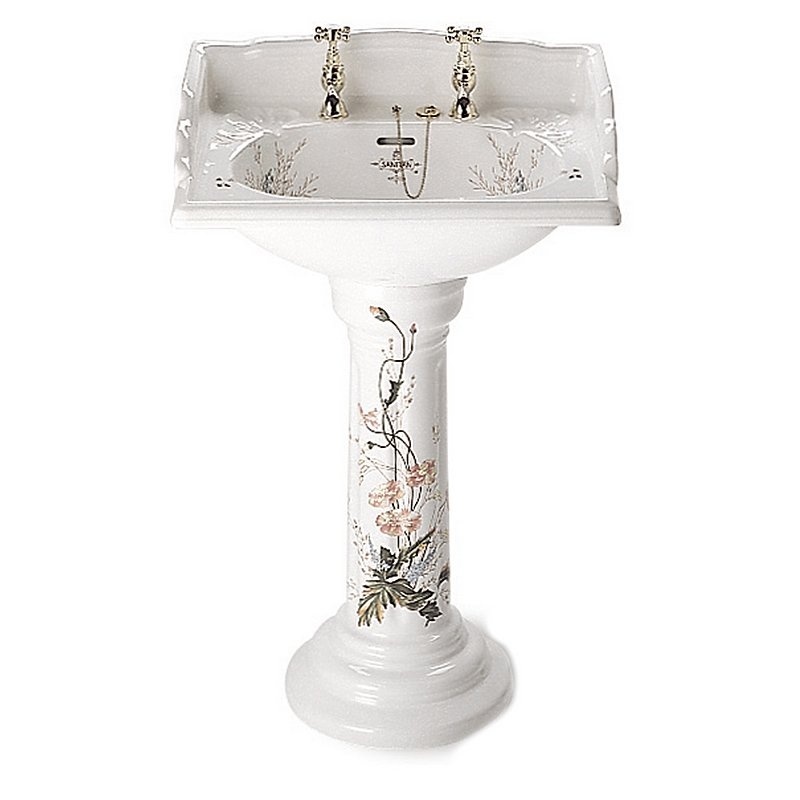 Раковина Sanitan Victorian 635x485 мм белая с декором Викторианский сад