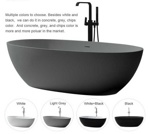 Ванна из камня Salini Alda Black S-Sense 178х92 чёрный глянец - фото3